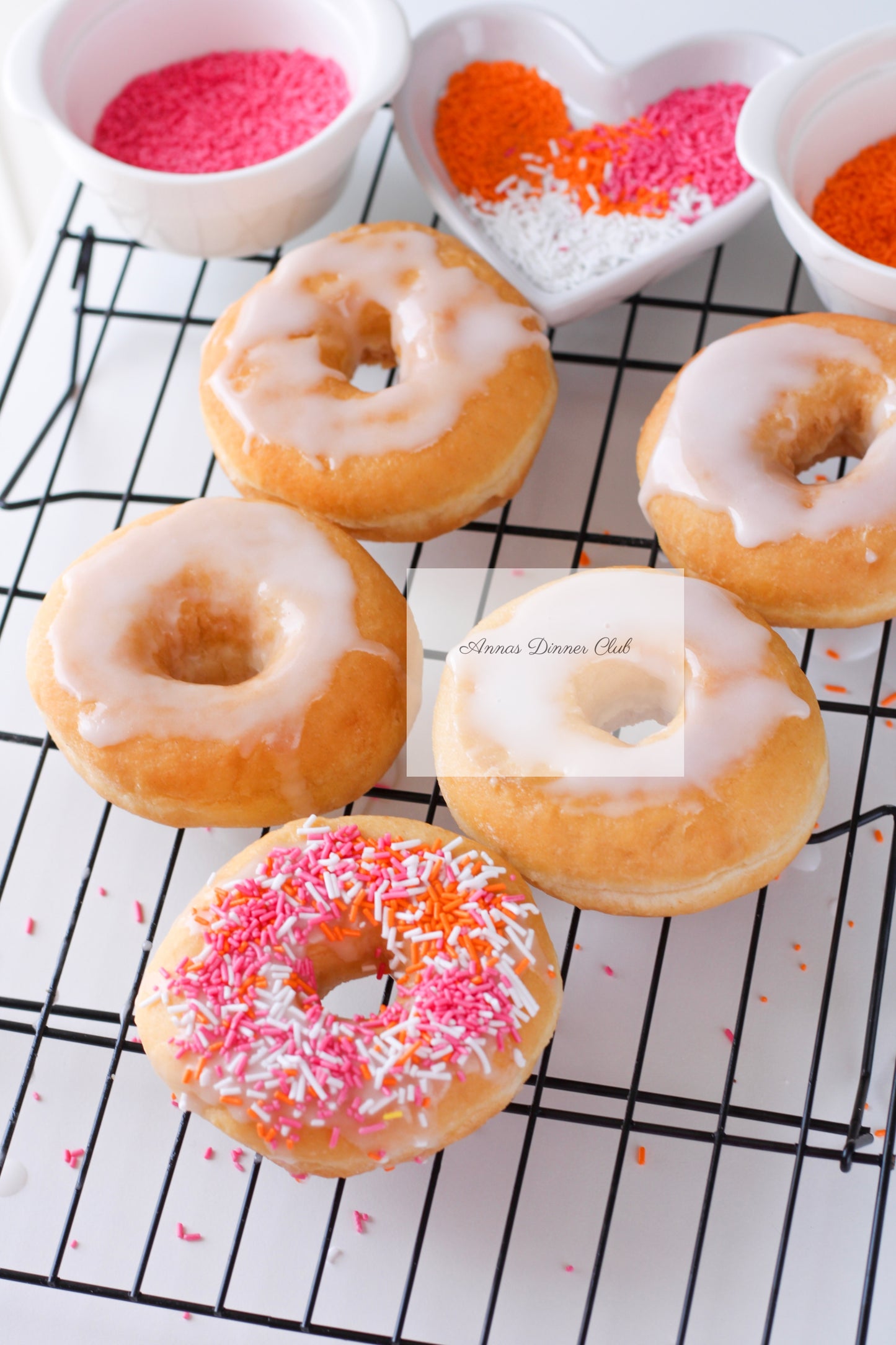 Home made pink- orange donuts PLR set