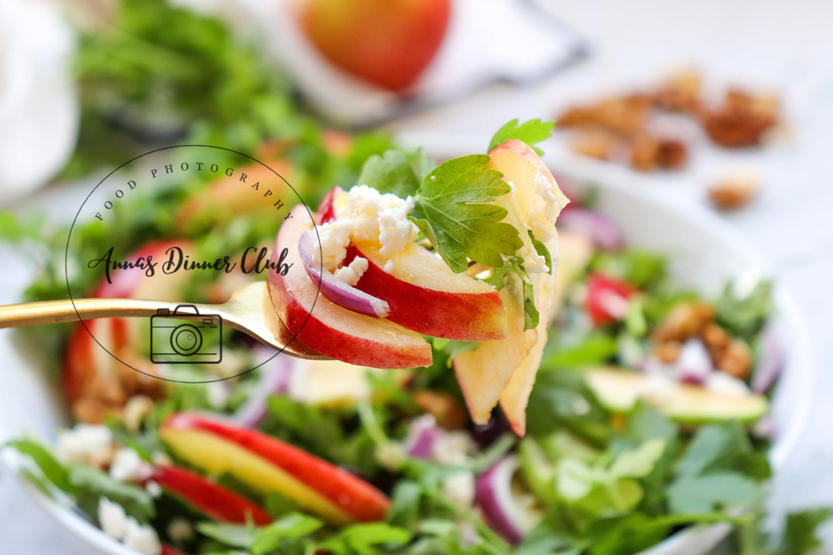Winter-Style Apple Walnut Salad with White Balsamic Vinaigrette- exclusive set