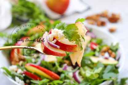 Winter-Style Apple Walnut Salad with White Balsamic Vinaigrette- exclusive set