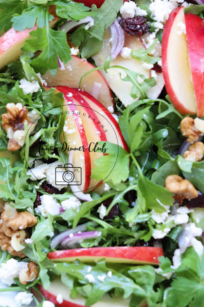 Winter-Style Apple Walnut Salad with White Balsamic Vinaigrette- exclusive set