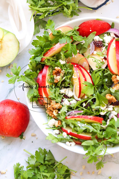 Winter-Style Apple Walnut Salad with White Balsamic Vinaigrette- exclusive set
