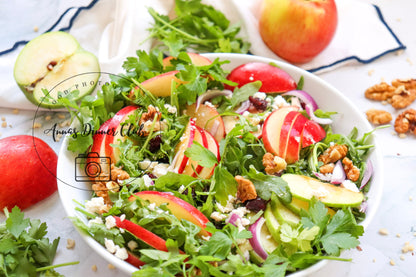 Winter-Style Apple Walnut Salad with White Balsamic Vinaigrette- exclusive set
