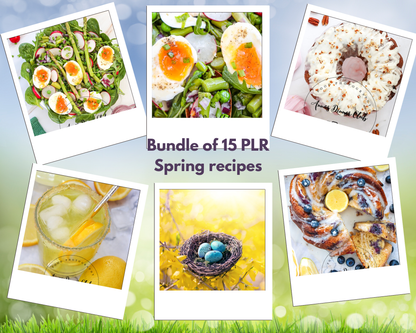 Bundle of 15 Spring recipes PLR set