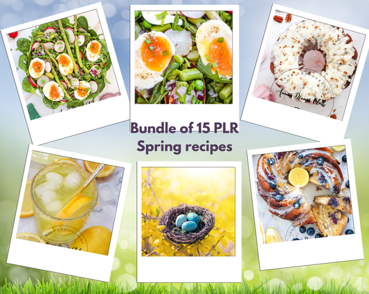 Bundle of 15 Spring recipes PLR set