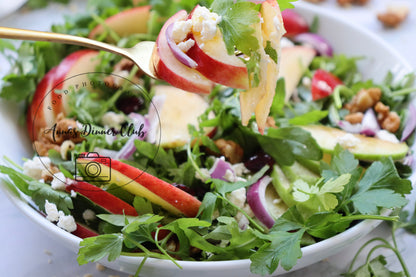 Winter-Style Apple Walnut Salad with White Balsamic Vinaigrette- exclusive set