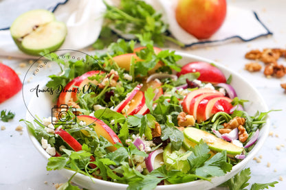 Winter-Style Apple Walnut Salad with White Balsamic Vinaigrette- exclusive set