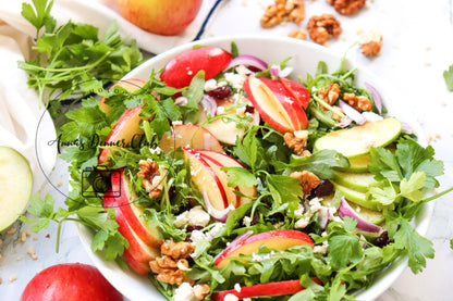 Winter-Style Apple Walnut Salad with White Balsamic Vinaigrette- exclusive set