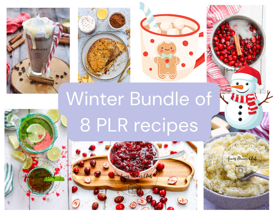 8 Winter recipes bundle  PLR set