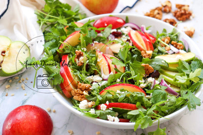 Winter-Style Apple Walnut Salad with White Balsamic Vinaigrette- exclusive set