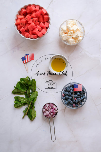 Fourth of July Watermelon feta cheese Salad PLR set