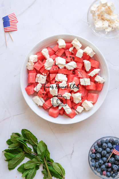 Fourth of July Watermelon feta cheese Salad PLR set