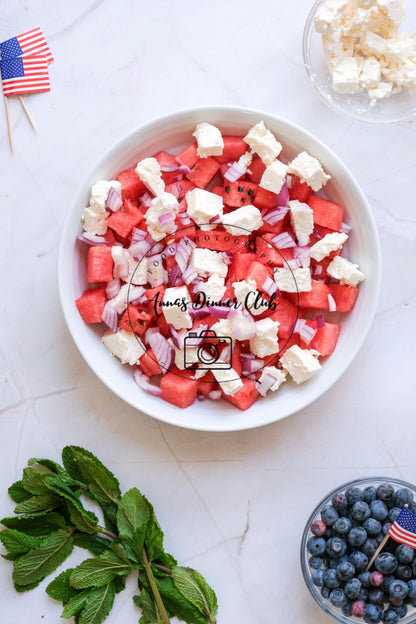 Fourth of July Watermelon feta cheese Salad PLR set