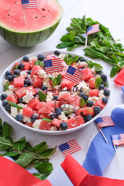 Fourth of July Watermelon feta cheese Salad PLR set
