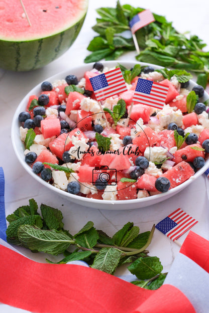 Fourth of July Watermelon feta cheese Salad PLR set