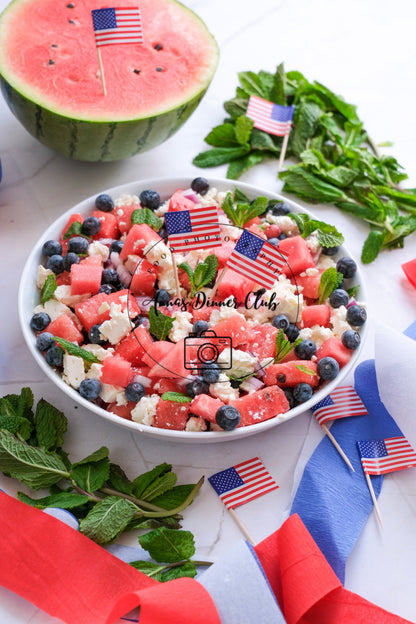 Fourth of July Watermelon feta cheese Salad PLR set