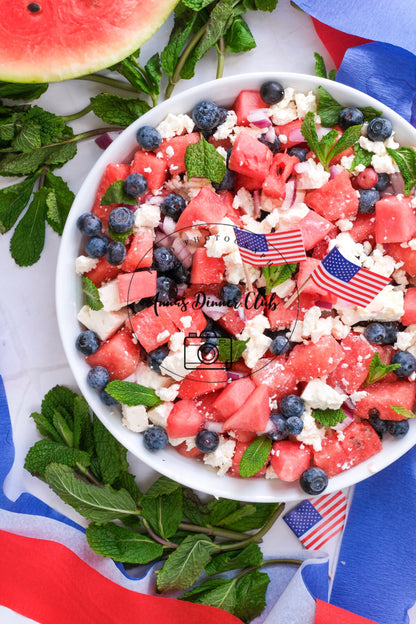 Fourth of July Watermelon feta cheese Salad PLR set