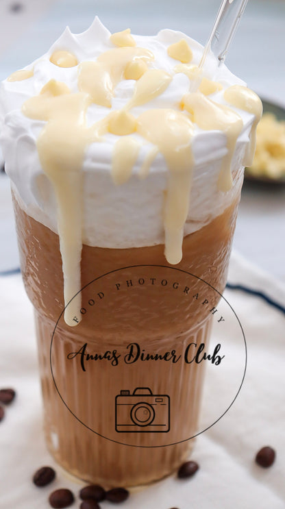 Iced white chocolate Mocha with homemade syrup- Starbucks Inspired- PLR SET