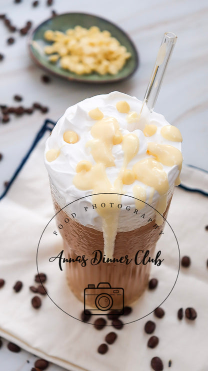 Iced white chocolate Mocha with homemade syrup- Starbucks Inspired- PLR SET