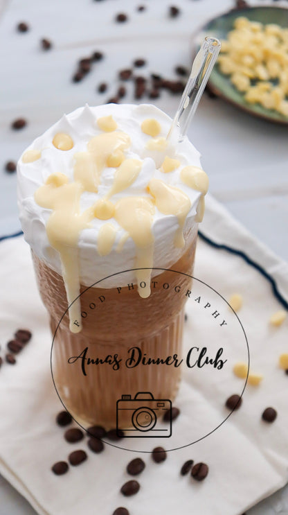 Iced white chocolate Mocha with homemade syrup- Starbucks Inspired- PLR SET
