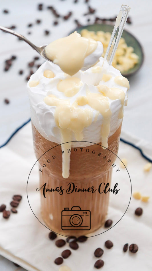 Iced white chocolate Mocha with homemade syrup- Starbucks Inspired- PLR SET