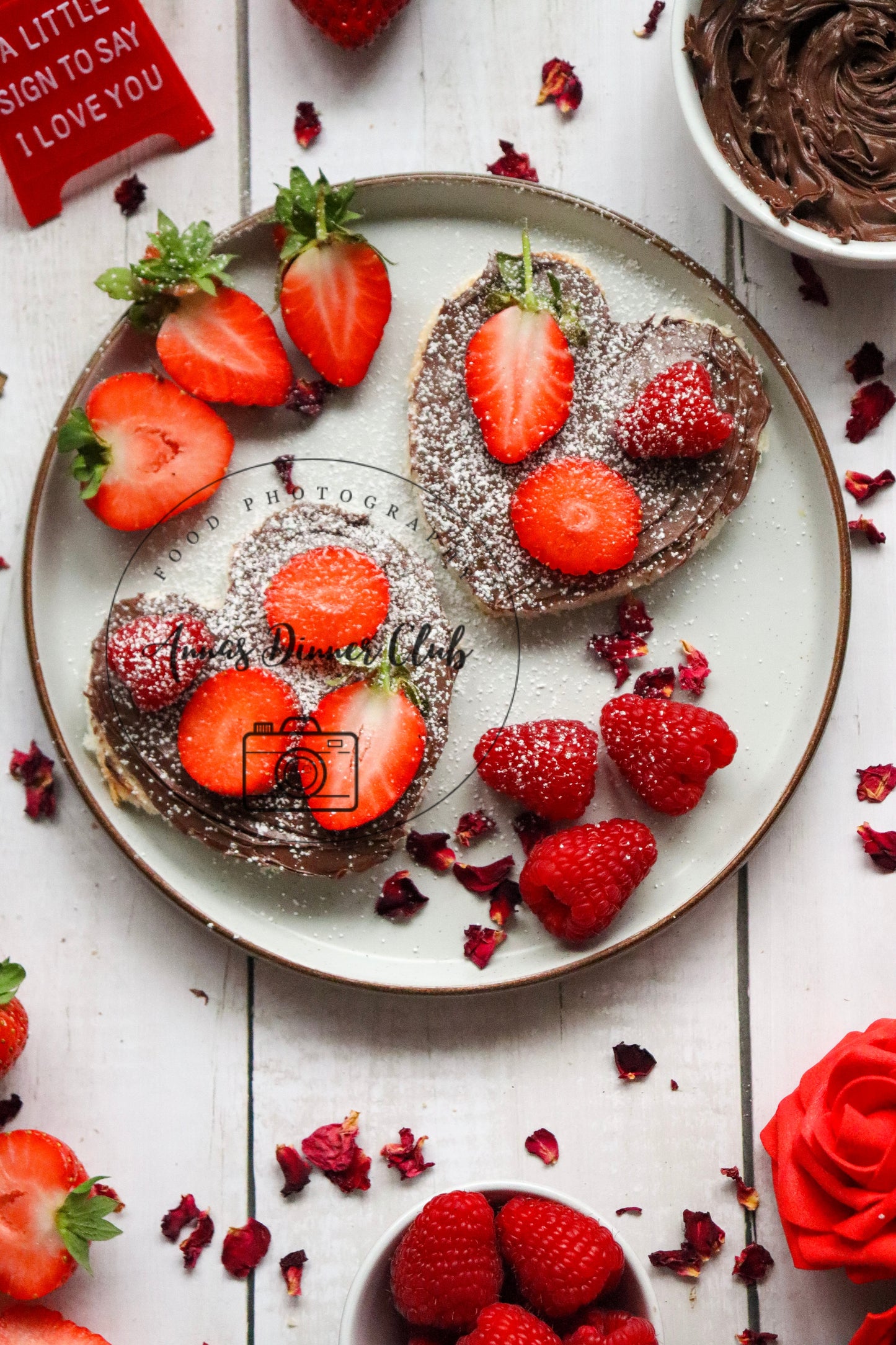 Valentine Nutella toasts  - PLR set