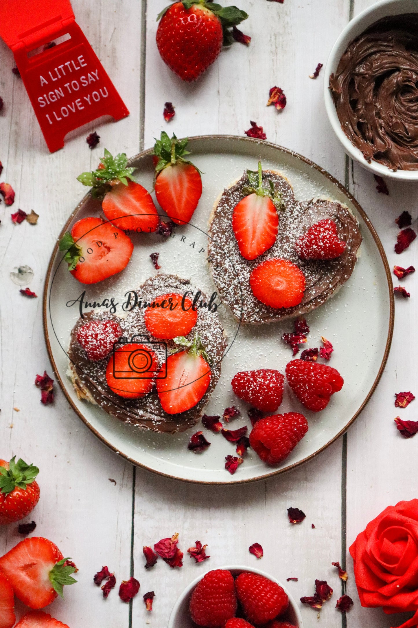 Valentine Nutella toasts  - PLR set