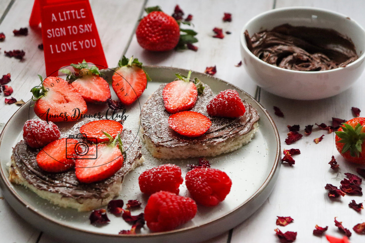 Valentine Nutella toasts  - PLR set