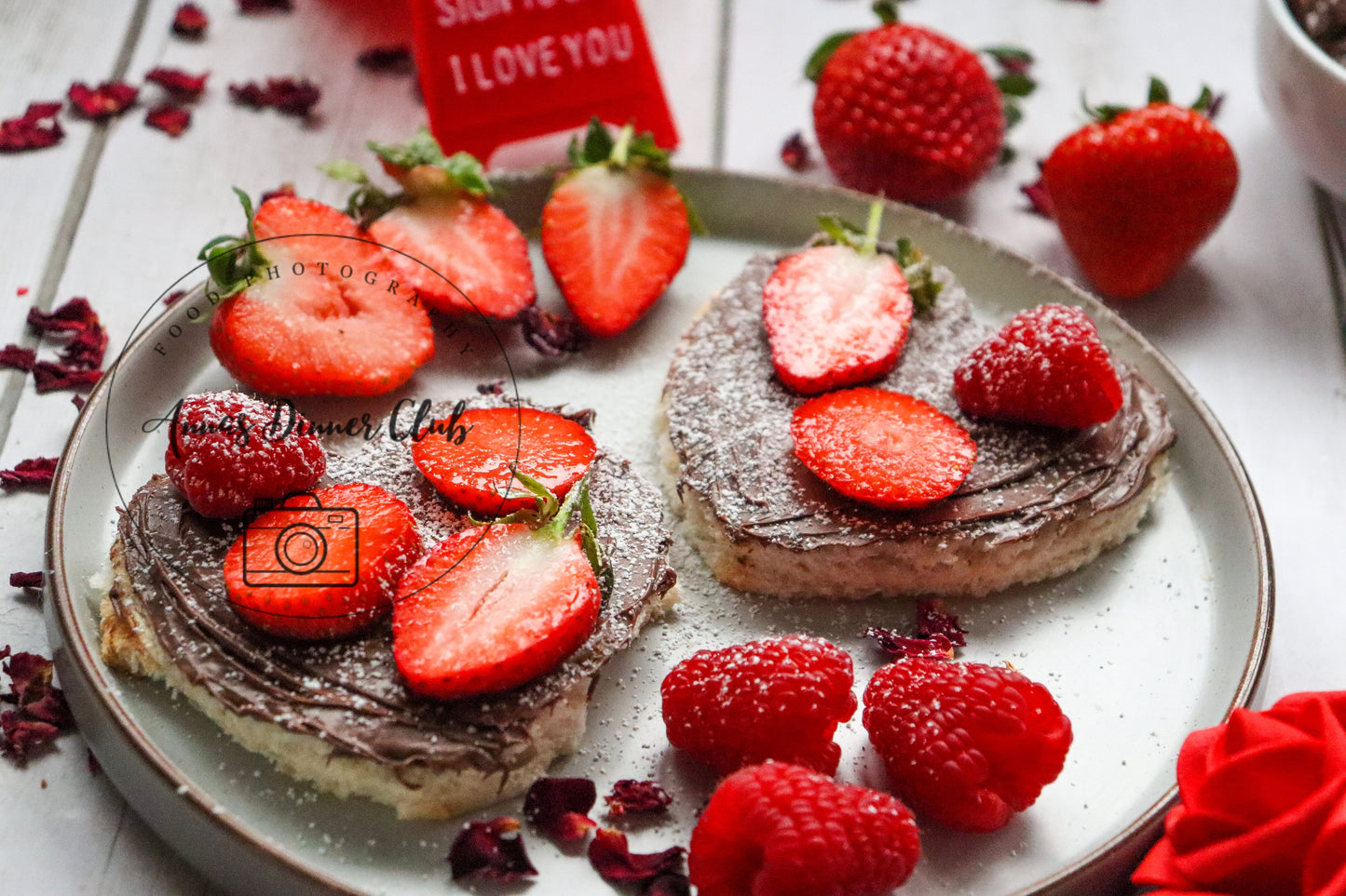 Valentine Nutella toasts  - PLR set