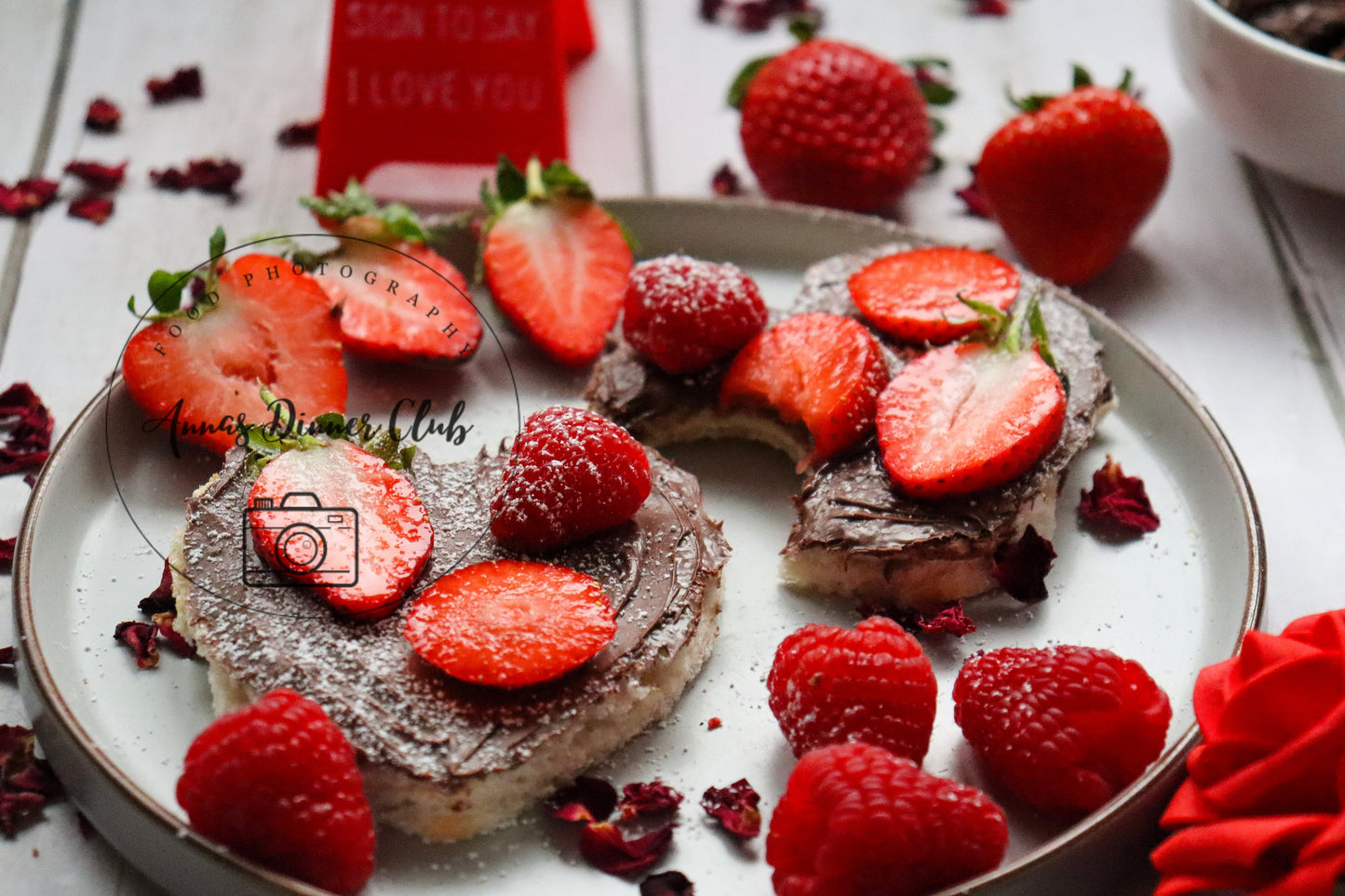 Valentine Nutella toasts  - PLR set