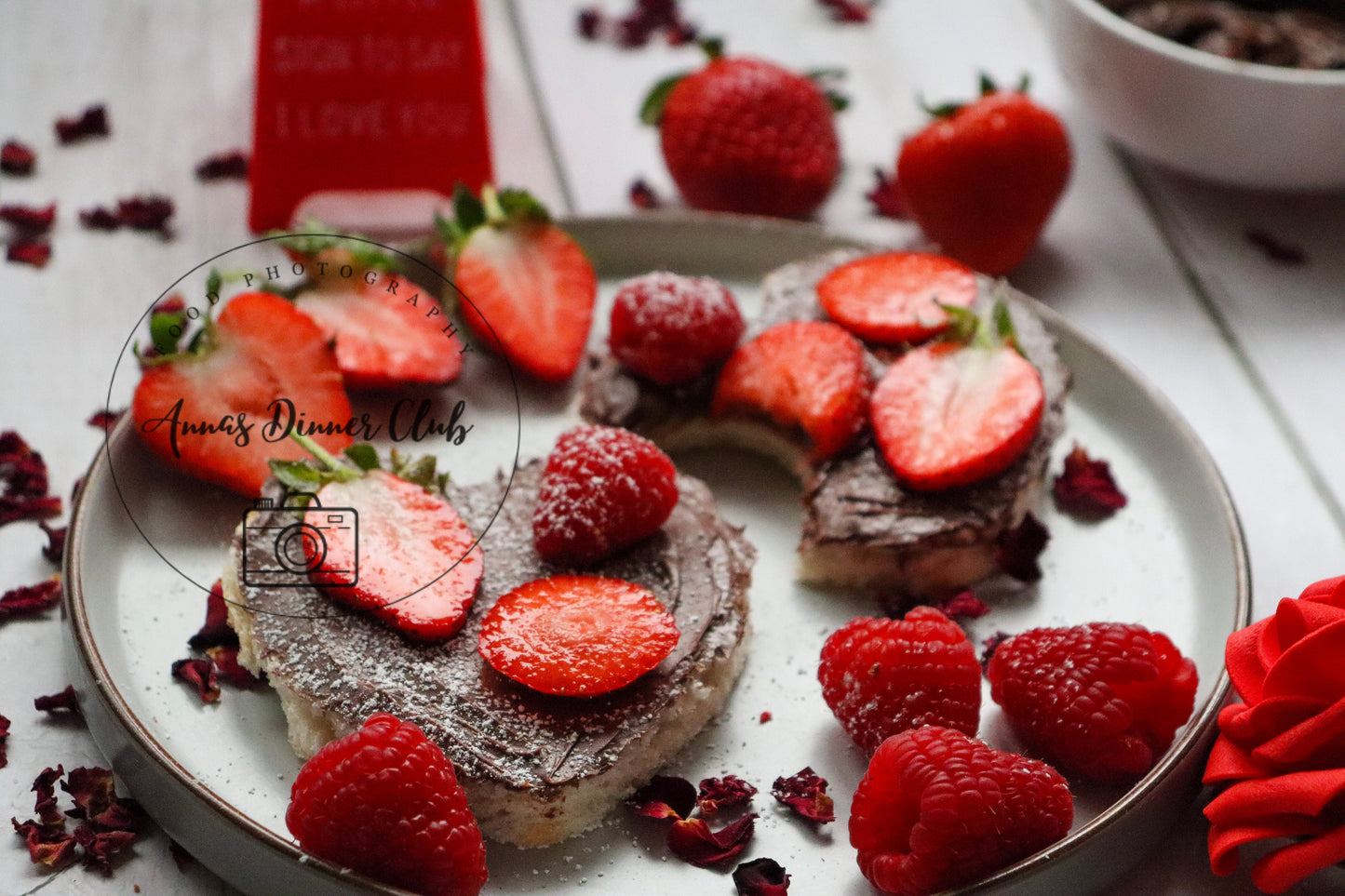 Valentine Nutella toasts  - PLR set