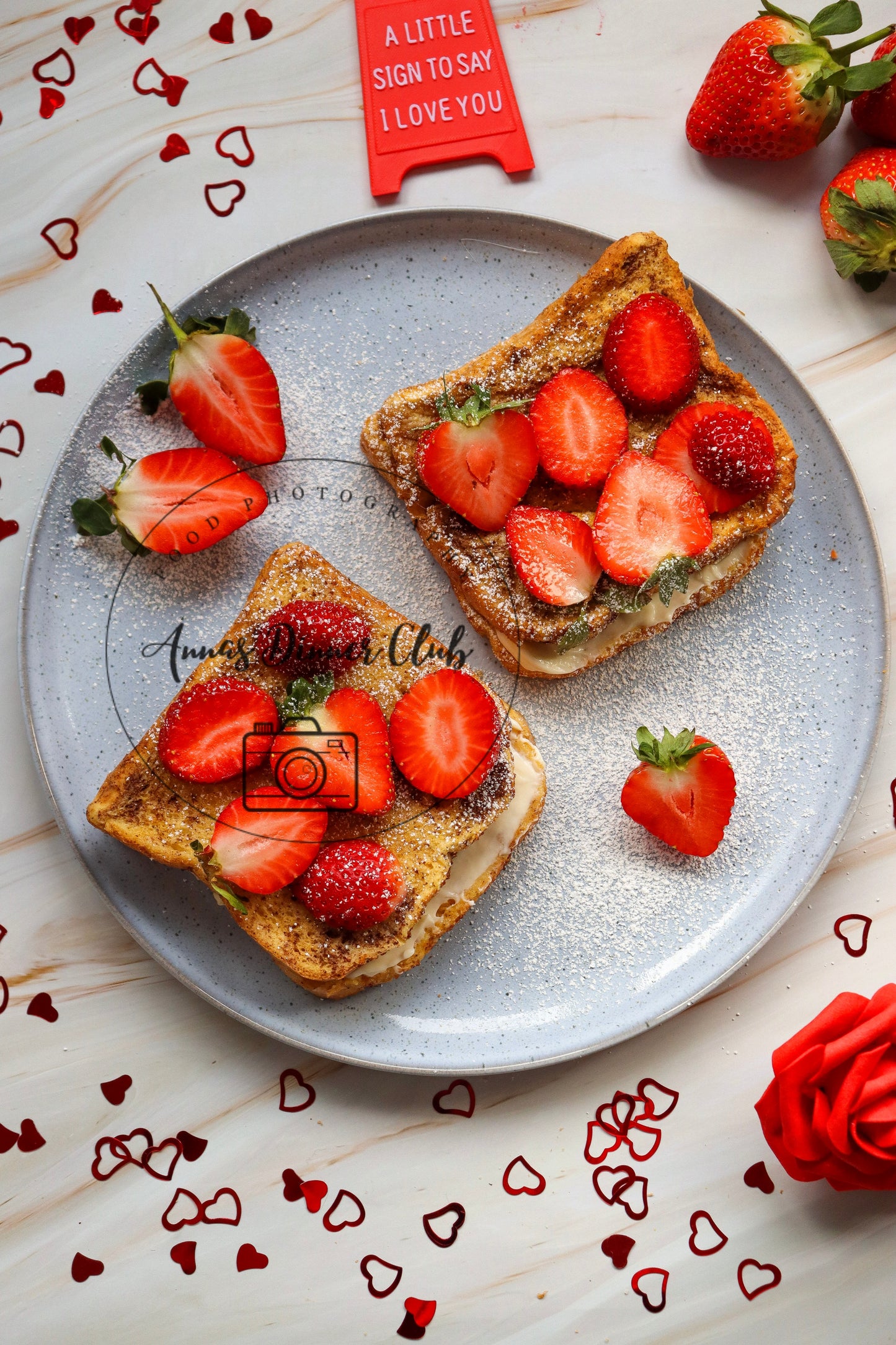 Cream Cheese Strawberry Valentine's Sandwich - PLR set