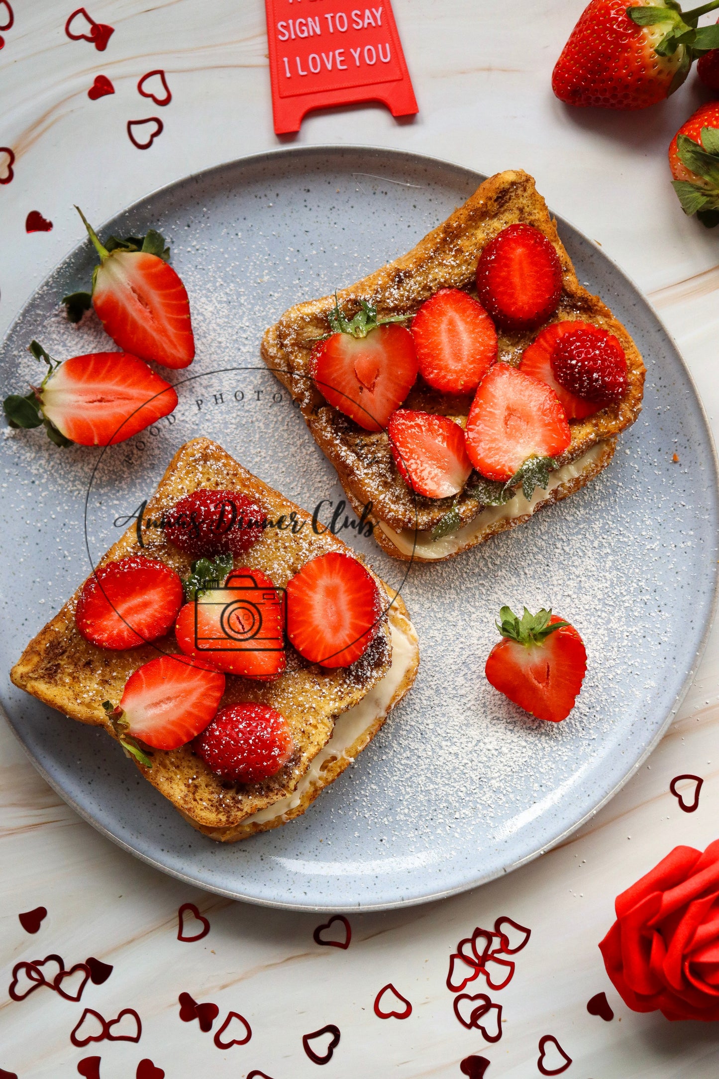 Cream Cheese Strawberry Valentine's Sandwich - PLR set