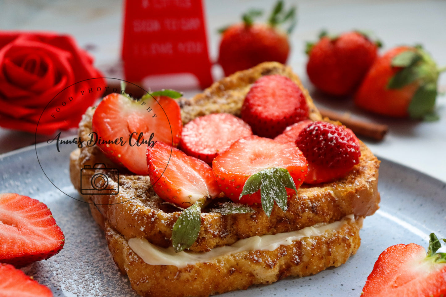 Cream Cheese Strawberry Valentine's Sandwich - PLR set