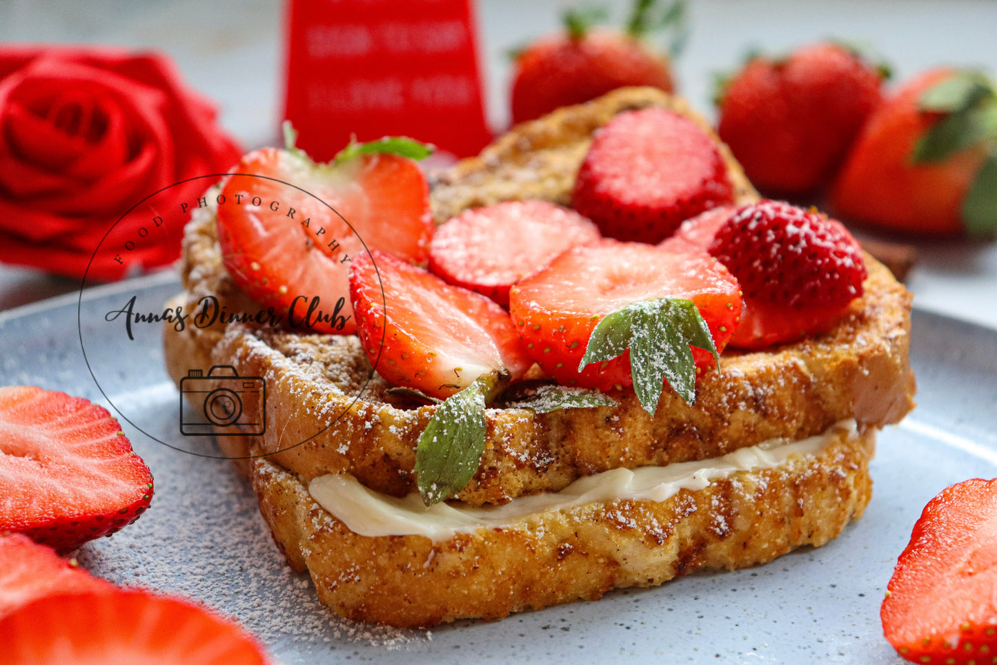 Cream Cheese Strawberry Valentine's Sandwich - PLR set