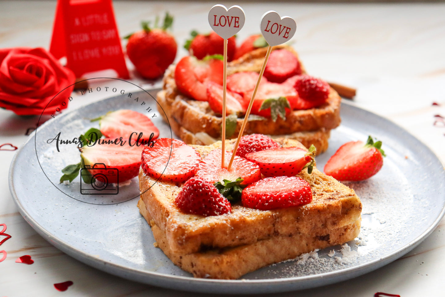 Cream Cheese Strawberry Valentine's Sandwich - PLR set