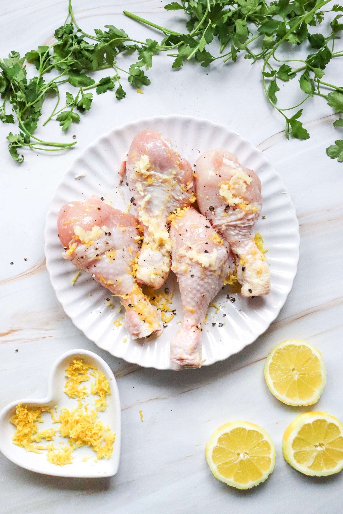 Crispy air fryer lemon chicken legs - PLR  set