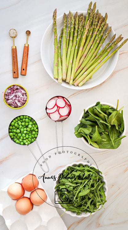 Asparagus salad with soft boiled eggs  - PLR SET