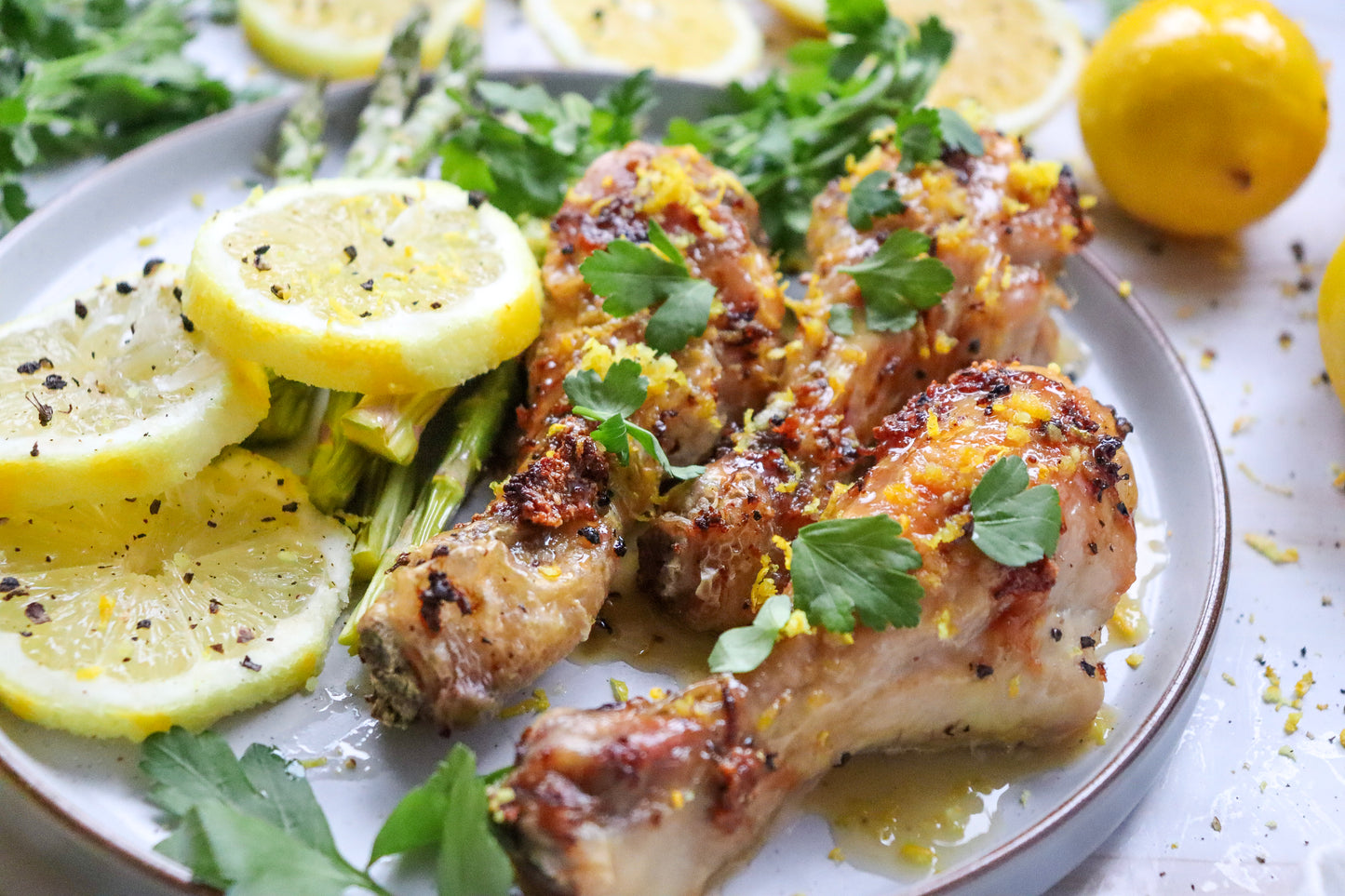Crispy air fryer lemon chicken legs - PLR  set