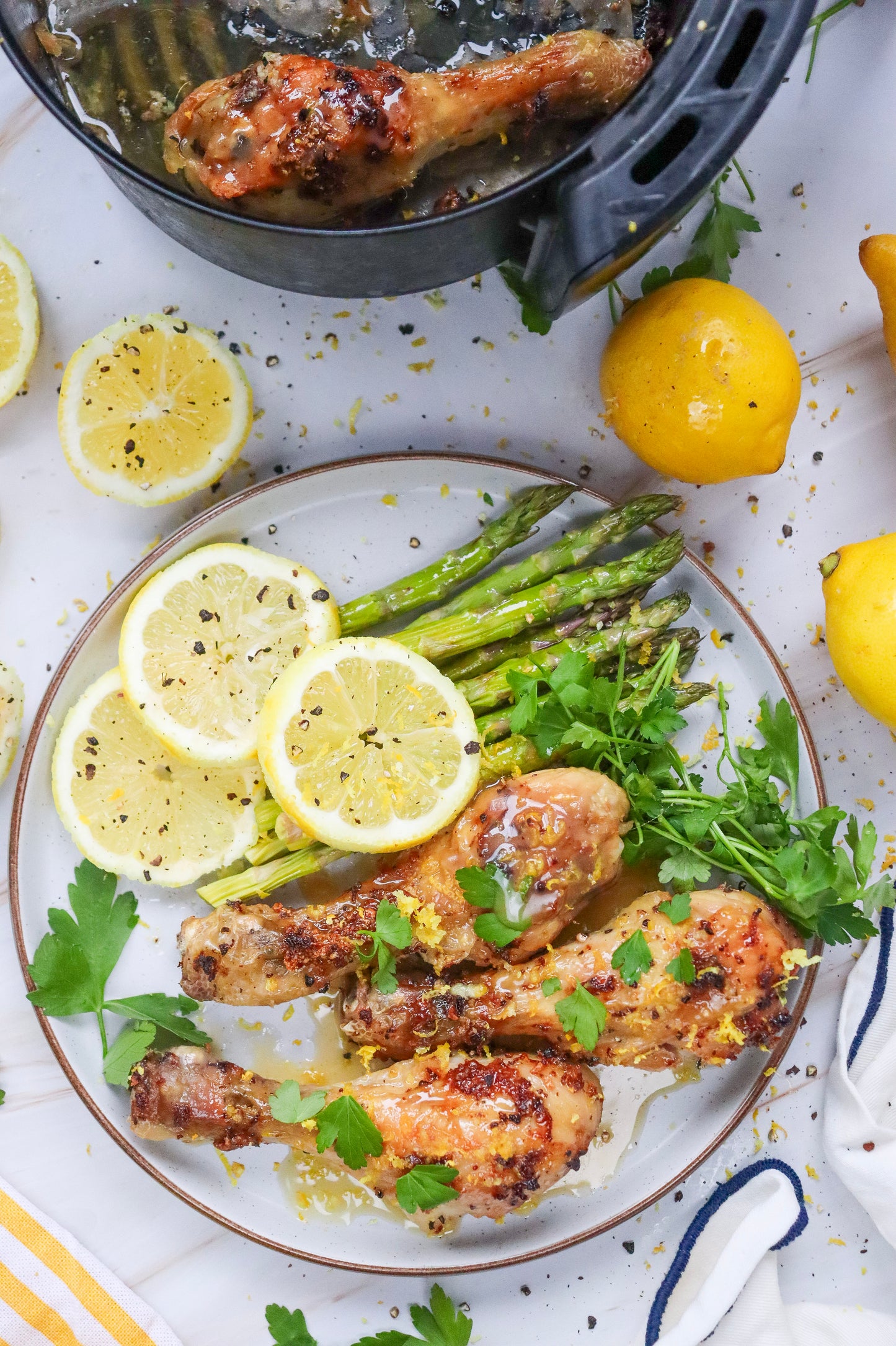Crispy air fryer lemon chicken legs - PLR  set