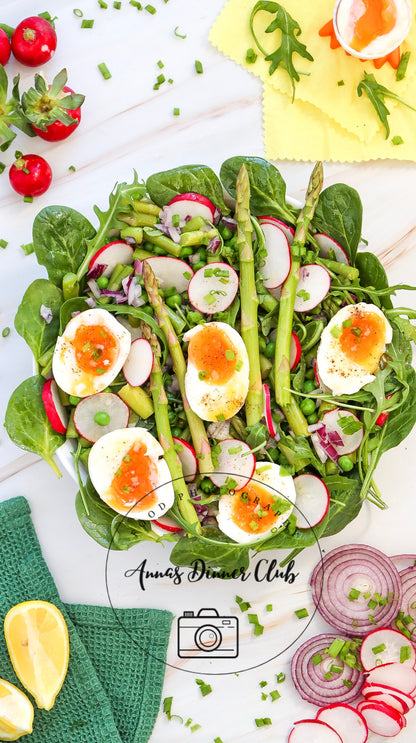 Asparagus salad with soft boiled eggs  - PLR SET