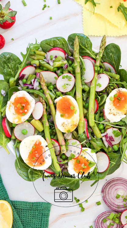 Asparagus salad with soft boiled eggs  - PLR SET