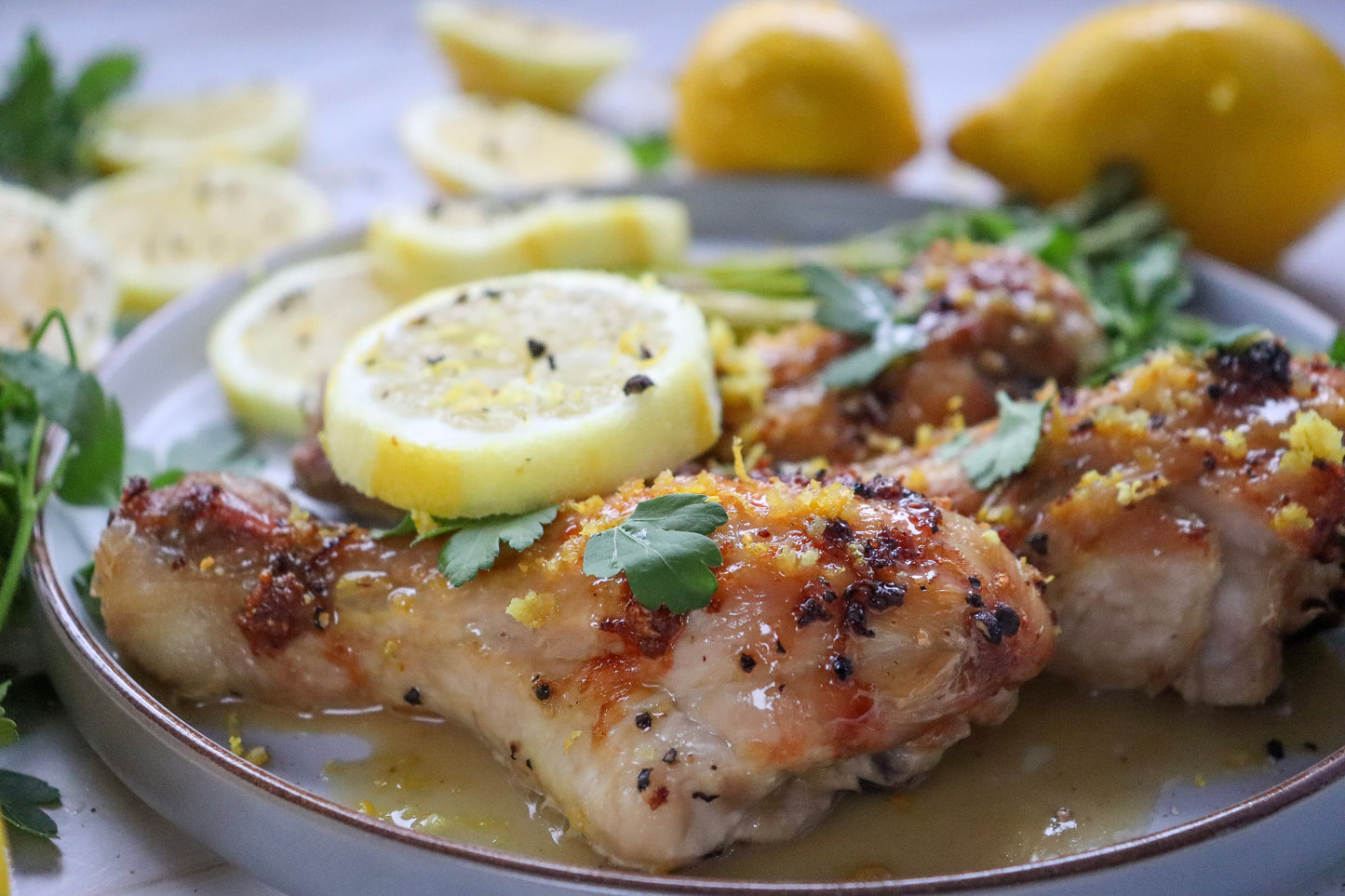Crispy air fryer lemon chicken legs - PLR  set
