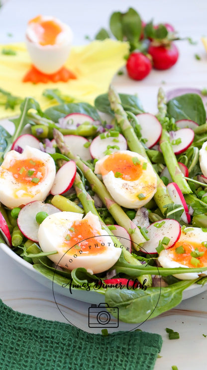 Asparagus salad with soft boiled eggs  - PLR SET