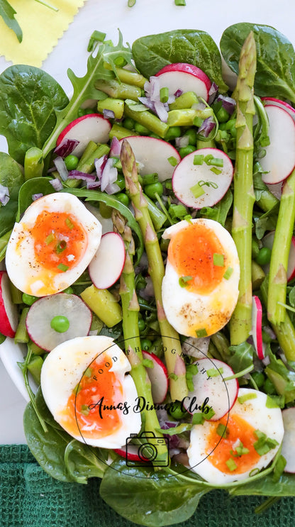 Asparagus salad with soft boiled eggs  - PLR SET