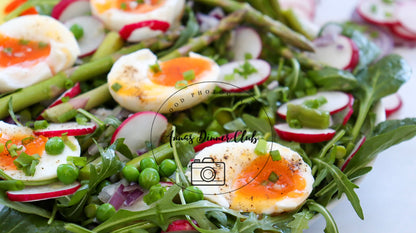 Asparagus salad with soft boiled eggs  - PLR SET