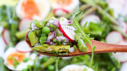 Asparagus salad with soft boiled eggs  - PLR SET