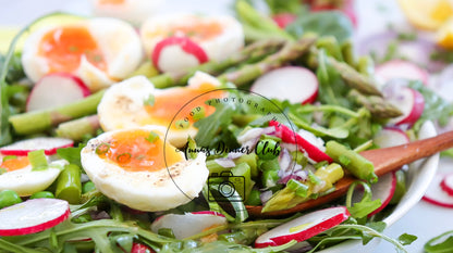 Asparagus salad with soft boiled eggs  - PLR SET
