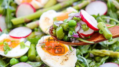 Asparagus salad with soft boiled eggs  - PLR SET