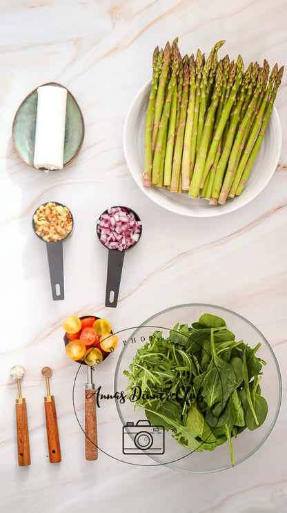 Goat Cheese asparagus spring salad PLR SET