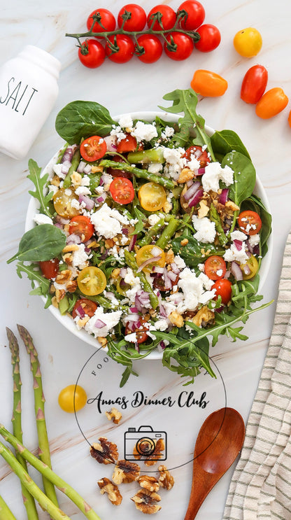 Goat Cheese asparagus spring salad PLR SET